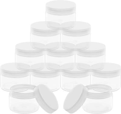 Store_9 - Cosmetische Potten - Lege Proefpotten - Ronde Opslagcontainers - 12 Pak - Luchtdicht - Plastic Potjes - Geschikt voor Crèmes en Make-up