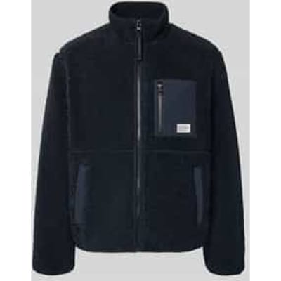 Regular fit teddy- / imitatiebontjack met borstpaspelzakken