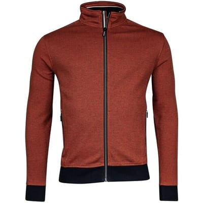 Baileys Vest Sweat Cardigan Zip Two-Tone Jacquard Interlock Burnt Ochre / male