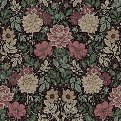 Boråstapeter Vliesbehang 7694 - Falsterbo III - Botanisch Zwart - 53cm x 10.05m