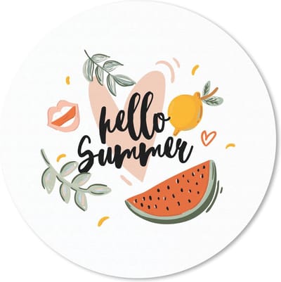 Muismat rond 20x20 cm - Mousepad Watermeloen - Zomer - Roze - Ronde muismatten