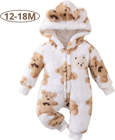 Livano Berenpakje Baby - Winterpak - Onesie - Teddy - Romper - Pakje - Jongen - Meisje - 12-18 Maanden
