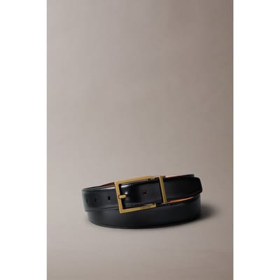 Calvin Klein Square Buckle Smooth Belt Black/cognac/old Gold Taglia: 90 | Cinture Outlet | Uomo | Giallo