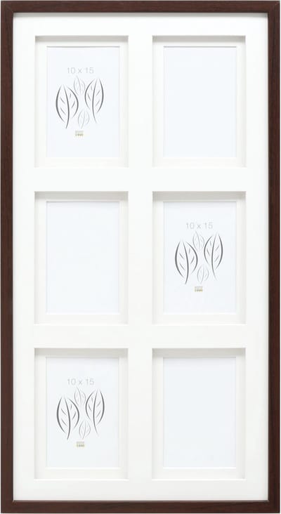 Deknudt Frames multifotolijst - bruin - passe-partout - 6 foto's 10x15