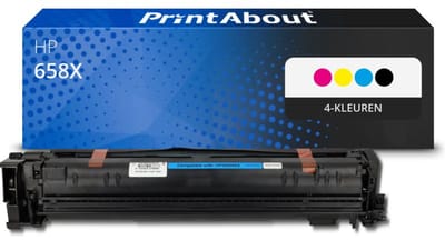 PrintAbout huismerk Toner 658X (W2000/01/02/03X) 4-kleuren Multipack Hoge capaciteit Geschikt voor HP