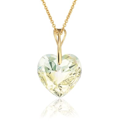 Montebello Ketting Pim HG100 - Swarovski Hart - 925 Zilver Verguld - Ø14mm - 50cm