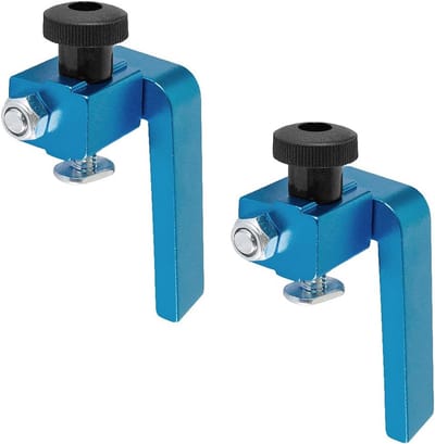 Houtbewerking Hek Stop - T-Track Accessoire - Precisie Zagen - Flip-Up Ontwerp - 2-1/4 Inch - Blauw