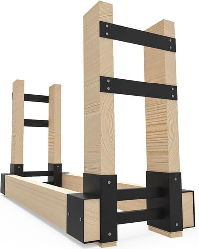 Brandhout Beugelset - Hout Opslag - Open Haard - DIY Maatwerk - Voor 2x4 Hout - Zwart
