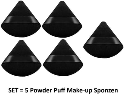 Powder Puff - Make-up Sponsje - Beauty Blender - Poederspons - Powder Puff Driehoek - Zacht - 5 stuks - Zwart - Underdog Tech