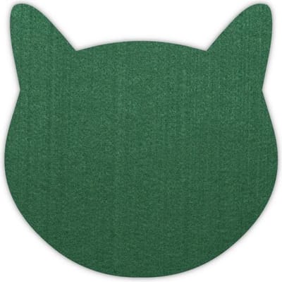 Poes vilt onderzetters - Donkergroen - 6 stuks - ø 9,5 cm - Tafeldecoratie - Glas onderzetter - Cadeau - Woondecoratie - Woonkamer - Tafelbescherming - Onderzetters Voor Glazen - Keukenbenodigdheden - Woonaccessoires - Tafelaccessoires
