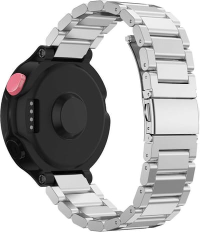 Metalen schakel bandje geschikt voor Garmin Forerunner 735xt / 235 / 230 / 220 / 630 / 620 - Horlogeband staal - Polsband RVS - Zilver