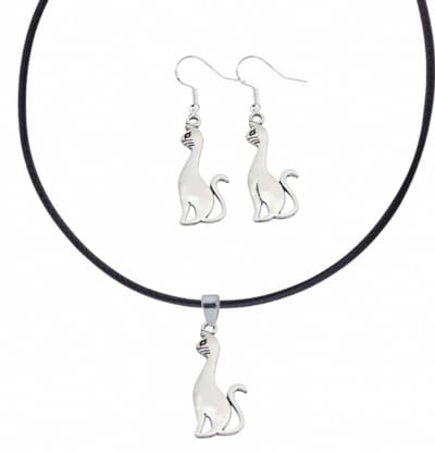 2-Delige set-Poes-Ketting met oorbellen - Charme Bijoux