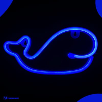 Neon Lamp - Walvis Blauw - USB of Batterijen - Neon Verlichting - Neon Led Lamp - Neon Wandlamp