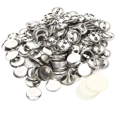 Dailygoods- Buttonspeld 25 mm - 100 Stuks - Knopdelen - Metalen Knoppen - Doe-het-zelf Accessoires - Geschikt voor Knutselwerk - Badge