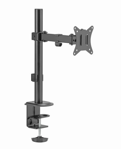 Gembird Bureau Monitorarm voor Enkele Monitor, 17–32 Inch, Tot 9 kg, 360° Rotatie voor Landschaps- en Portretmodus, 45° Kantelbaar, 90° Zwenkbaar, VESA-compatibel, Zwart