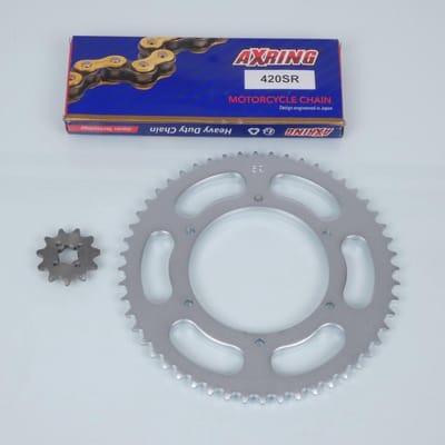 Kit chaîne Axring pour Moto Aprilia 50 RS4 2011 à 2017 11X52 pas 420 Neuf