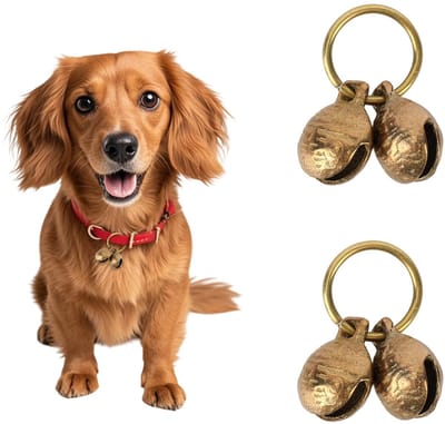 Extra Luide Koperen Hondenbellen, 18mm Messing Huisdierhalsbandbellen met Vintage Bedelhanger voor Kleine Honden en Katten Tracking en Beveiligingsaccessoires