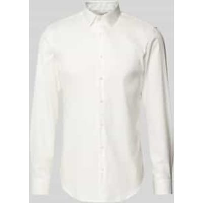 Slim fit zakelijk overhemd van twill