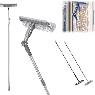 Raamwisser met steel - Telescopische reiniger - Glaswerk schoonmaken - 4-in-1 kit - 119 cm - B