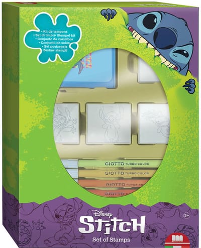 Multiprint stempelset Stitch met 4 houten stempels en viltstiften.