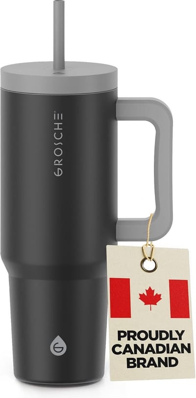 Geïsoleerde Beker - Reisbeker Thermosbeker - Hydratatie Onderweg - Extreme Isolatie - 40 oz - Grafietzwart