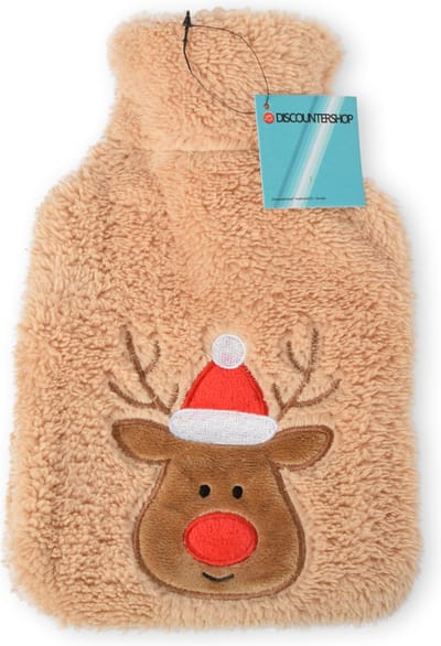 Kruik met Liefdevolle Pinguïn Knuffelhoes - Warmwaterkruik voor Baby's - Beige 850 ml