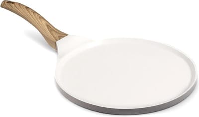 Pannenkoekenpan - Koekenpan Crêpe - Lekkere Pannenkoeken Maken - Keramische Coating - 257 cm - Wit Grijs