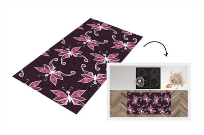 Keukenloper - Loper keuken - Vlinders - Patronen - Roze - 120x60 cm - Keukenloper vinyl