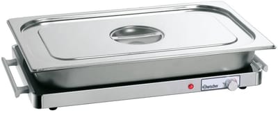 Elektrische Warmhoudplaat - Gastronorm Plaat - Eten Warm Houden - Traploze Temperatuurregeling - 57 x 30.5 cm - Zilver