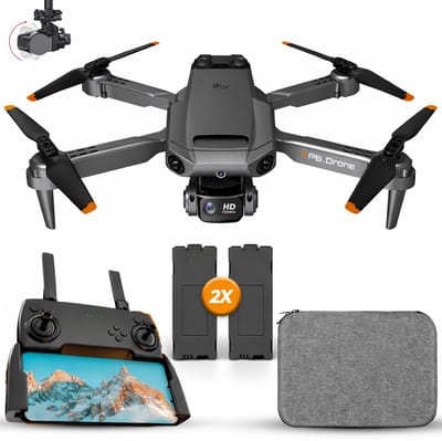 SefSay P8 Drone Zwart - Drone met dubbele camera - Obstakel ontwijking - Drones - drone voor kinderen - Drones met camera voor volwassenen - Inclusief opbergtas en 2 accu's
