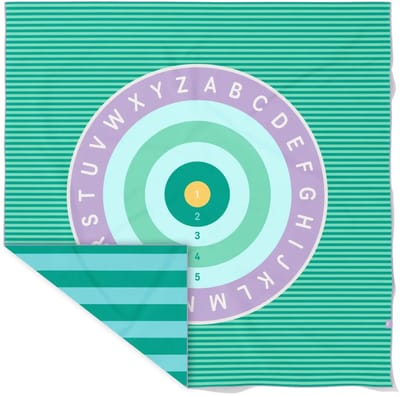 Quut Speel handdoek / Strandlaken Bullseye/Name It XXL - 180x180cm - Groen