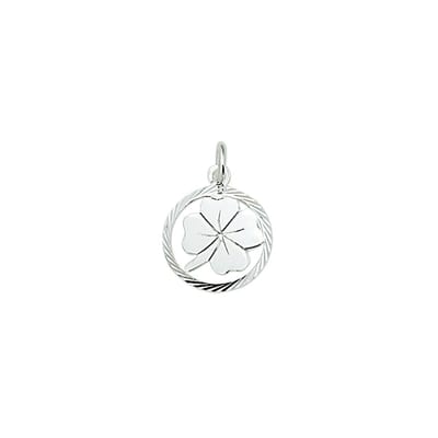 hanger klavertje gediamanteerd zilver gerhodineerd