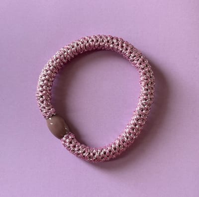 Yehwang-Haar-Elastiekje-Haaraccessoire paars roze met glitters