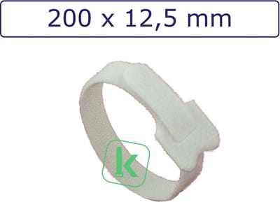PRO-TIE® - Klittenband Tyraps, kabelbinders 200 x 12,5 mm Wit (Zak 100 stuks) (tiewrap/tyrap/tie-wrap/bundelbandje/colsonbandje/)