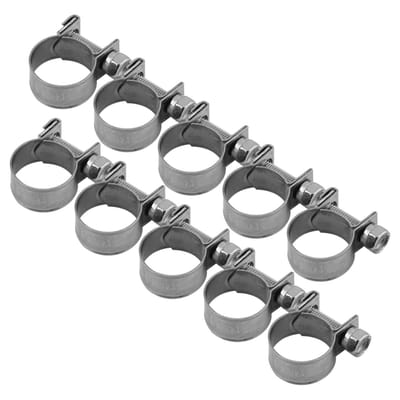 Allecto - Slangklem - RVS - Brandstofslang - Lucht- en Waterslang - Siliconenslang - 14-16mm - 10 stuks - Geschikt voor diverse toepassingen - Zilv...