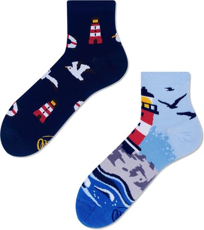 Many Mornings unisex hoge enkelsokken - Nordic Lighthouse quarter - Unisex - Maat: 39 - 42