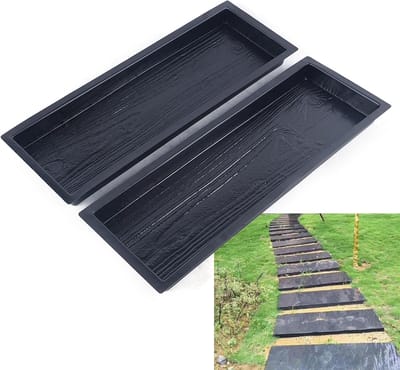 Betonnen Mallen - Tuinpad Vorm - DIY Tuindecoratie - Herbruikbaar Plastic - 63x23x5 cm - Zwart
