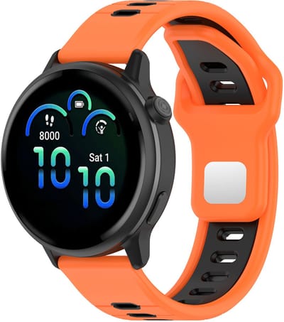 Stravo 20mm Smartwatch bandje - Geschikt voor Samsung Galaxy Watch 7 6 5 4 - Classic - Garmin Vivoactive 5 3 - Forerunner 245 - Venu SQ 2 - Vivomove - Huawei - Sportief Dubbelkleurig Siliconen Horlogebandje – Oranje/Zwart