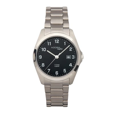 Prachtige herenhorloge volledig titanuimmet safier glas- Adora- AS4294