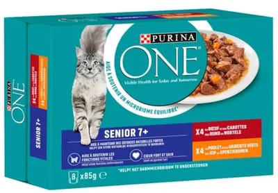 Purina ONE Senior Pouch Rund & Kip - 8x85 gr