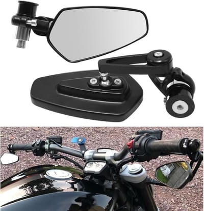 Achteruitkijkspiegel - Fietsspiegel - Geschikt voor Fiets E-bike Brommer Scooter Step - Inklapbaar - Verstelbaar - Spiegels Zijspiegel - Zwart - Verpakking van 2 Stuks