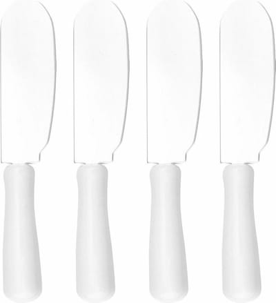 Botermessen set 4x stuks - smeermessen - RVS - 10 cm - kruidenboter/tapenade mesjes
