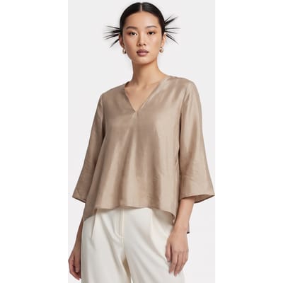 ARKET Hyss Tunic Blouse Beige Size: 34 | Long-Sleeved Tops Outlet | Dames | Beige