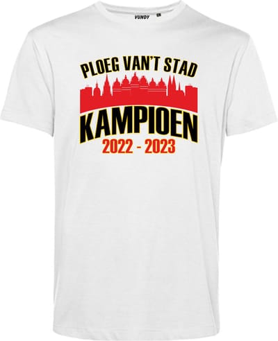 T-shirt Ploeg Van'T Stad Kamioen 2022/2023 | Antwerp FC artikelen | Kampioensshirt 2022/2023 | Antwerp Kampioen | Wit | maat XS