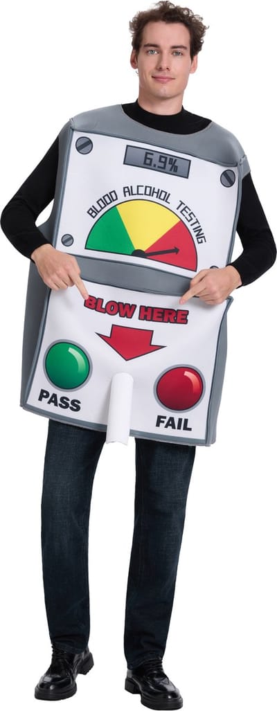 Joya Party® Alcohol Blaastester Kostuum Heren | Grappig Carnaval Verkleedpak | Blaastest Breathalyzer Outfit | Humor Verkleed Pak Mannen | Verkleedkostuum Man | One Size
