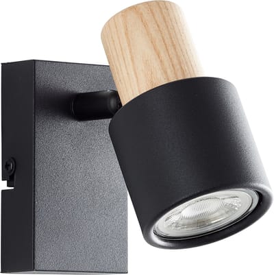 Brilliant Pini - Wandlamp - GU10 max 1x10W - Zwart/Hout