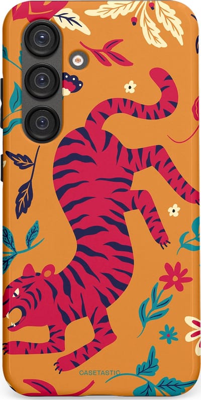 Casetastic Hoesje Geschikt voor Samsung S25 - Stijlvolle Beschermende Duo-layer Case - Zonnetijger