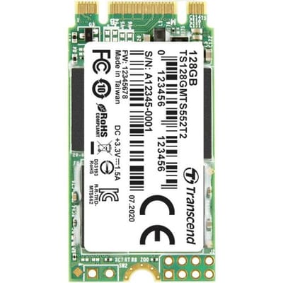Transcend MTS552T2 128 GB SATA M.2 SSD 2242 harde schijf SATA 6 Gb/s Industrial TS128GMTS552T2