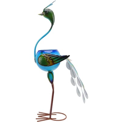 Pot de Fleurs Paon Fer Forme Animal Mignon Récipient pour Plantes Succulentes Plantes Vertes Intérieur et blue
