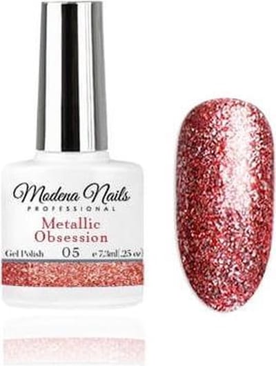 Modena Nails Gellak Metallic Obsession - 05 - 7,3ml. - Metallic glitter - Glitters - Gel nagellak - Gel nagellak